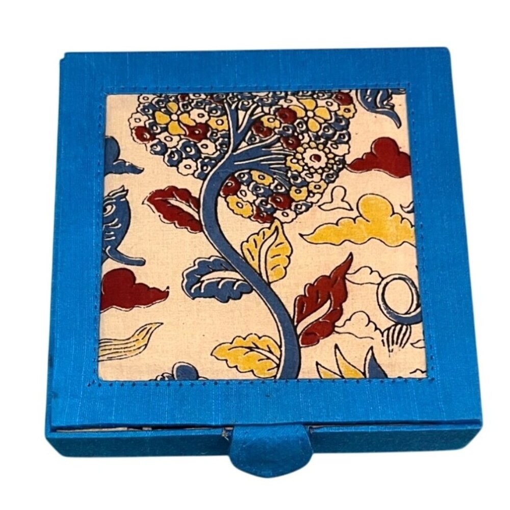 Handmade Ghicha Silk Kalamkari Jewelry Box
